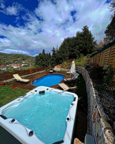 Yerolakkos Villa | Ampelos Cretan Villa - Private Pool & Heated Ozone Jacuzzi