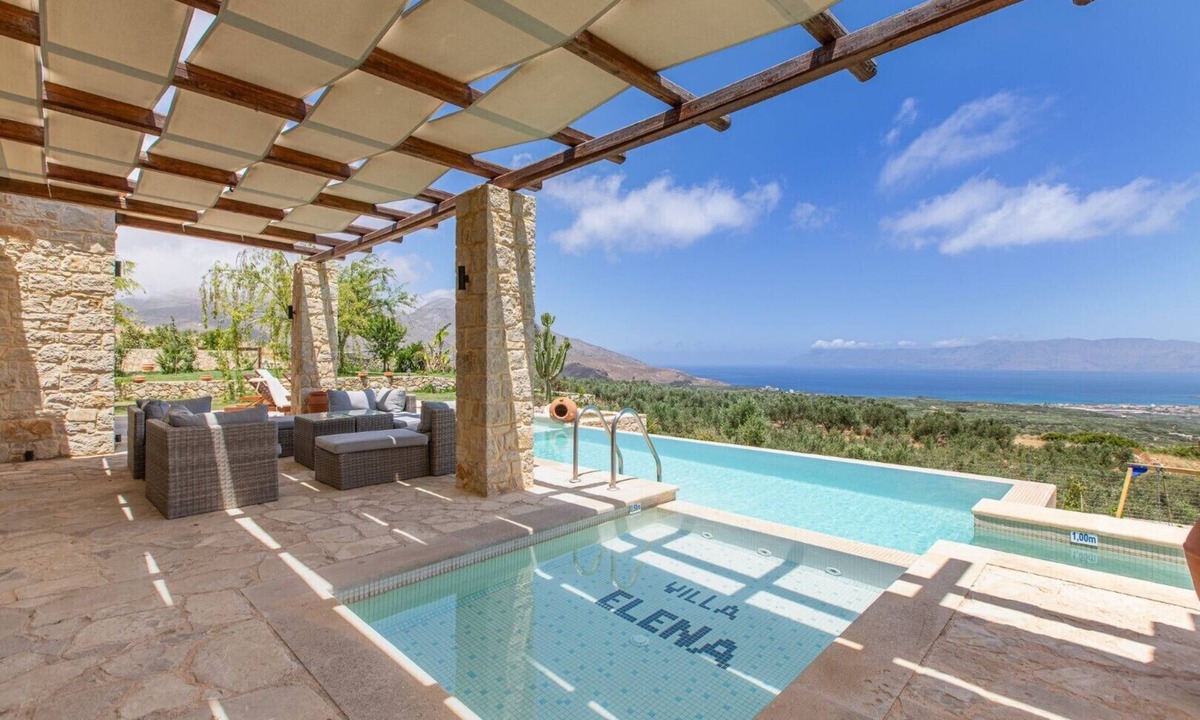 Karefiliana Villa | Heated pool + hydro-massage ★ Sea view ★ Near Falasarna