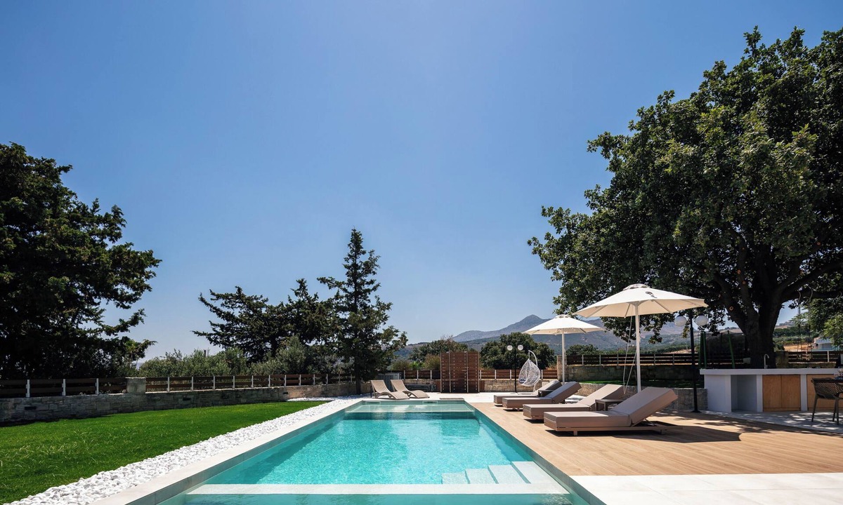 Tria Monastiria Villa | Heated pool, outdoor playground, convenient location close to the beach and town