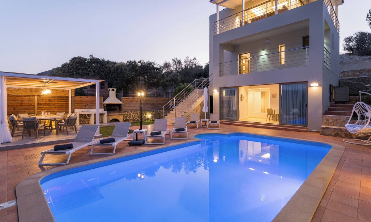 Kolymvari Villa | Olive Chrysi Luxury Villa with 4 bedrooms, private pool, and indoor plunge pool