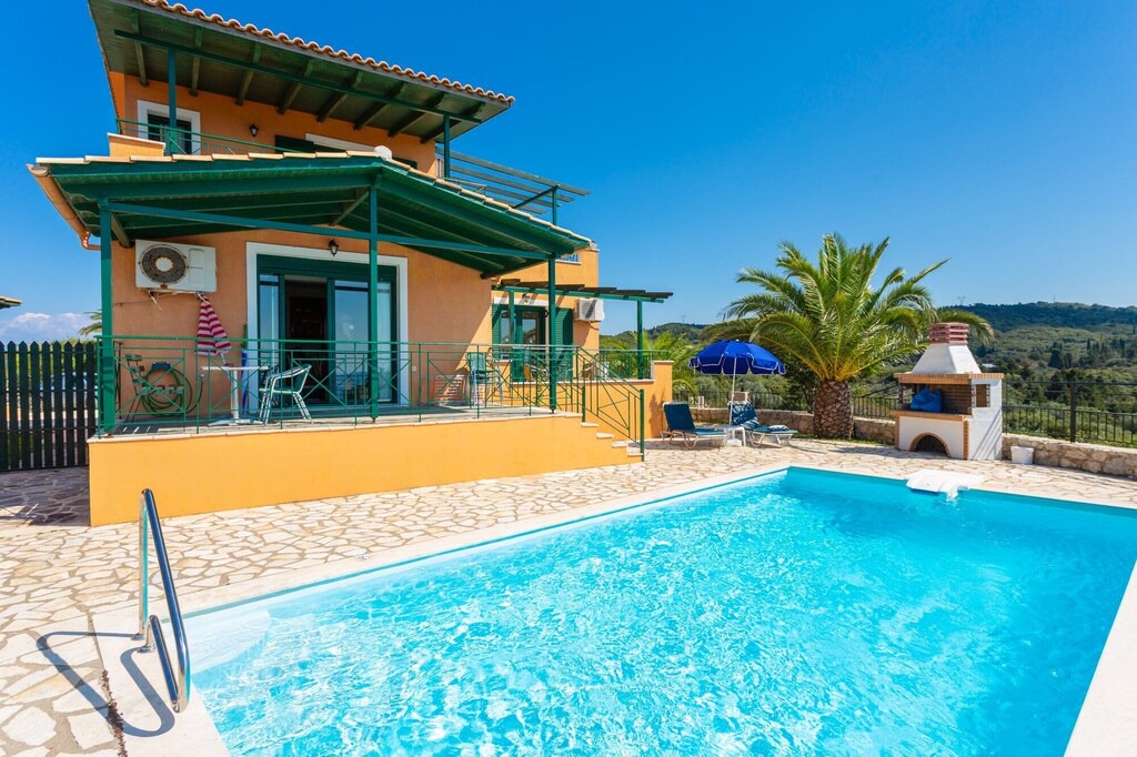 Mesovounia Villa | Villa Vera: Large Private Pool, Sea Views, A/C, WiFi, Eco-Friendly