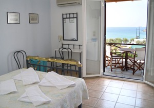 Room with double bed and panoramic seaview