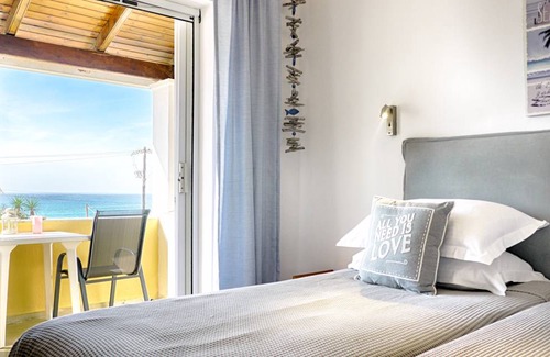 Agios Georgios Pagon Apartment | Vistonia Studio 7 - direkt am Strand mit Meerblick