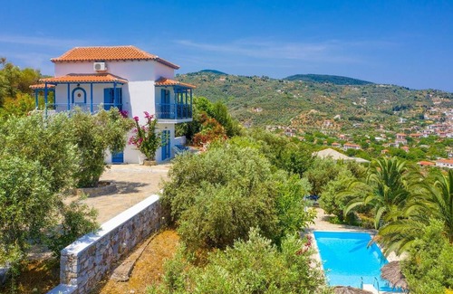 Skopelos Villa | Villa Ourania: Large Private Pool, Sea Views, A/C, WiFi