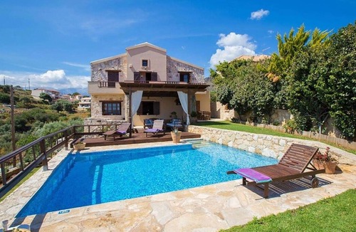 Megala Chorafia Villa | Attractive Cretan Stone House, Private Pool & Terraces with Panoramic Sea Views in Megala Chorafia