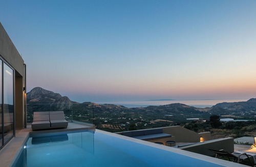 Agios Vasileios Villa | Epsilon Villa, Private Heated Swimming Pool Garden, Panoramic Sunset