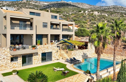 Saronida Villa | Luxurious and Stylish Villa Dionysus with a swimming pool & sea view