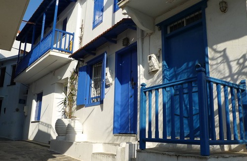 Skopelos House | NEFELI Beautiful vacation home on the Mama Mia island of Skopelos, roof terrace sea view
