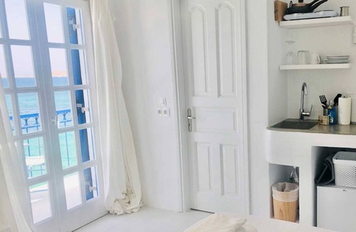 Naousa Apartment | Paros Naoussa seafront studio Casa Stheno with amazing view of the Old Port