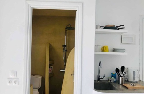 Naousa Apartment | Paros Naoussa seafront studio Casa Stheno with amazing view of the Old Port