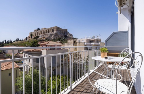 Plaka Apartment | Phos, an eclectic suite with stunning Acropolis view.