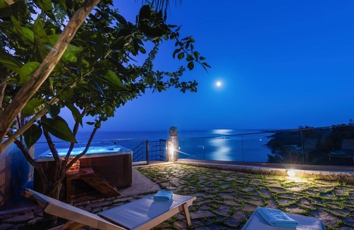Xirokastello Villa | R 1193 Villa Musa -with Garden/Sea View, Outdoor jacuzzi & BBQ.