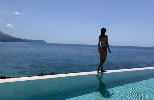 Karavados Villa | Seafront Villa with Panoramic Views, 5 Bedrooms, Pool, 3 Min Walk to Sandy Beach