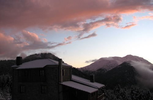 Potamia Ski Chalet | Splendid mountain view,private,1300 m altitude, into deep fir forest and river