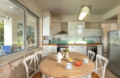 Gavalochori Villa | Villa Armonia, sea view, big heated pool, good privacy, 8 mins by car to beach.