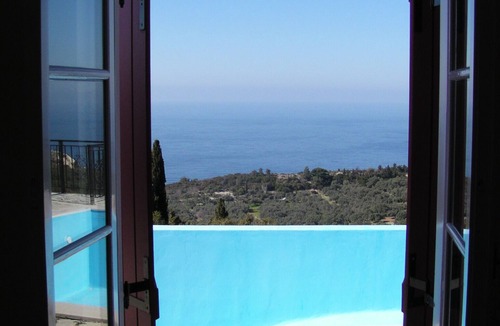 Lefkas Villa | Villa Harmony - privacy and view of the Ionian Sea