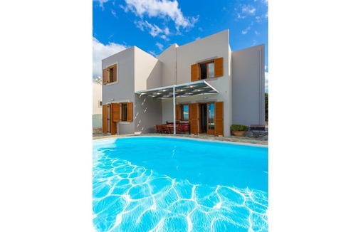 Megala Chorafia Villa | Villa Konstantina: Large Private Pool, Sea Views, A/C, WiFi, Eco-Friendly