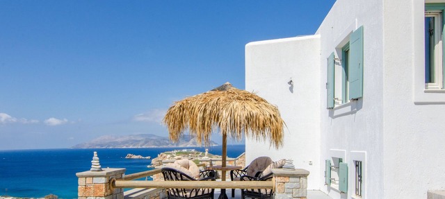 Ios stylish house with Panoramic Sea and Sunset view