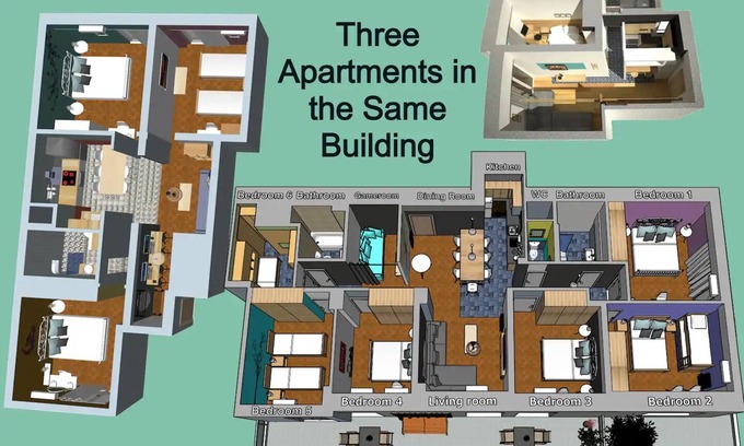 Mousio Apartment | 25 Guests: 3 Apts, Near Metro!