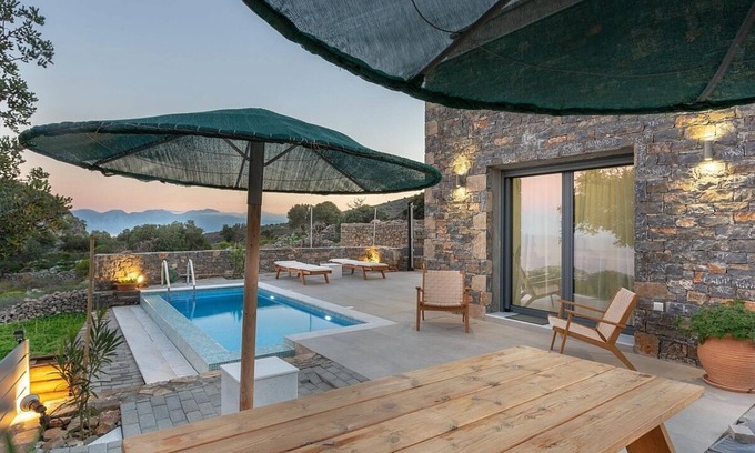 Kounelion Villa | Amazing Modern Villa, Panoramic Sea Views, A/C, Private Pool - Located between Plaka & Elounda!