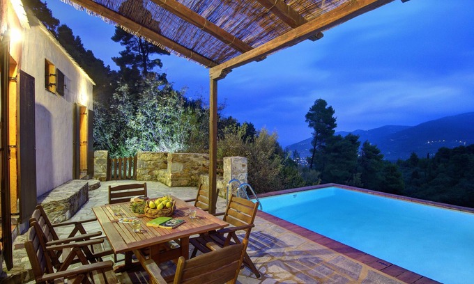 Skopelos Villa | Arktos Secluded villa with private pool, Wi-Fi internet, away from it all!