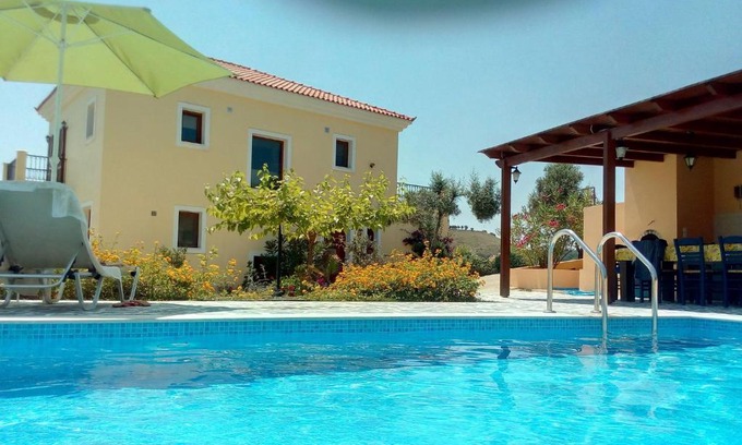 Somatas Villa | Beautiful villa swimming pool sea view near village not far from Rethymno NW