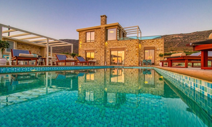 Falassarna Villa | Brand new villa Kore by the beach of Falasarna, saltwater pool, jacuzzi