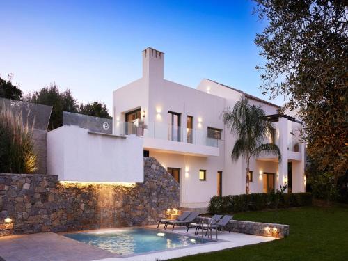 Prinos Villa | Magnificent Crete Villa 4 Bedrooms Villa Ánthos Two Large Private Pools & Jacuzzi Bbq Close To The Beach Rethymno
