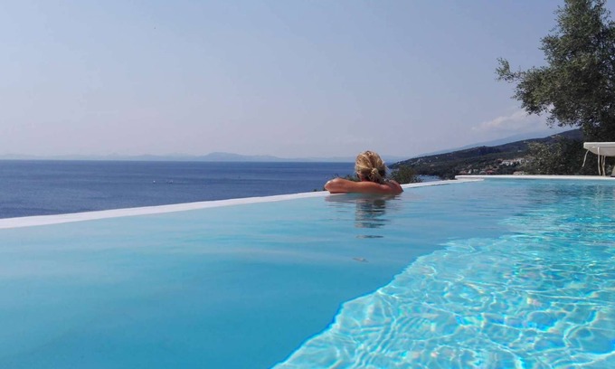 South Pelion Apartment | Whole villa # for 4 adults + 4 children - panorama sea view with pool