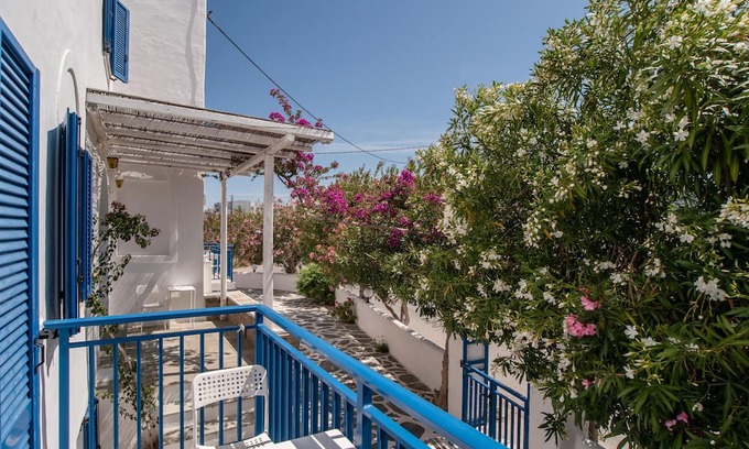 Paros Apartment | Studio Apartment 'Livadia Seaside Studios 10' with Shared Terrace, Wi-Fi and Air Conditioning